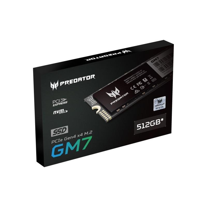 Disco duro interno ssd acer predator gm7 512gb m.2 pcie 4.0
