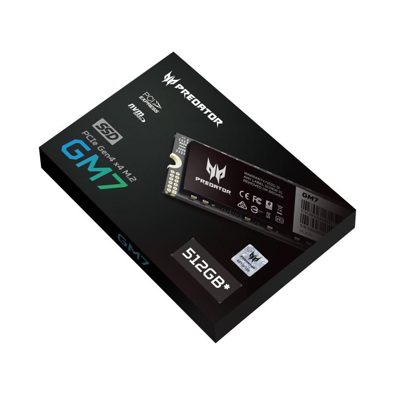 Disco duro interno ssd acer predator gm7 512gb m.2 pcie 4.0