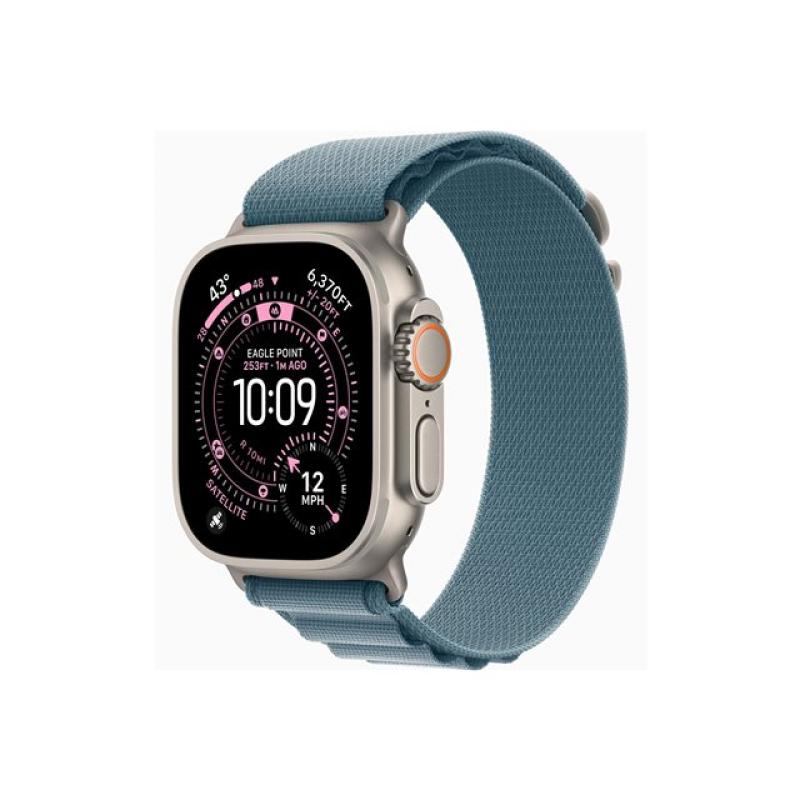 Smartwatch apple watch ultra 3 gps + cellular 49mm natural titanium case blue alpine loop - m