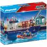 Playmobil gran portacontenedor con barco aduanero - Imagen 1