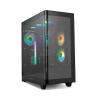 Caja ordenador gaming nox hummer ether atx argb cristal templado negro