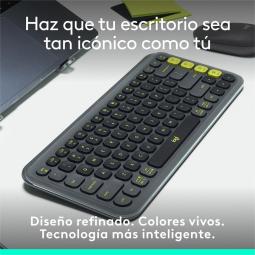 Teclado logitech pop icon keys inalambrico grafito - verde