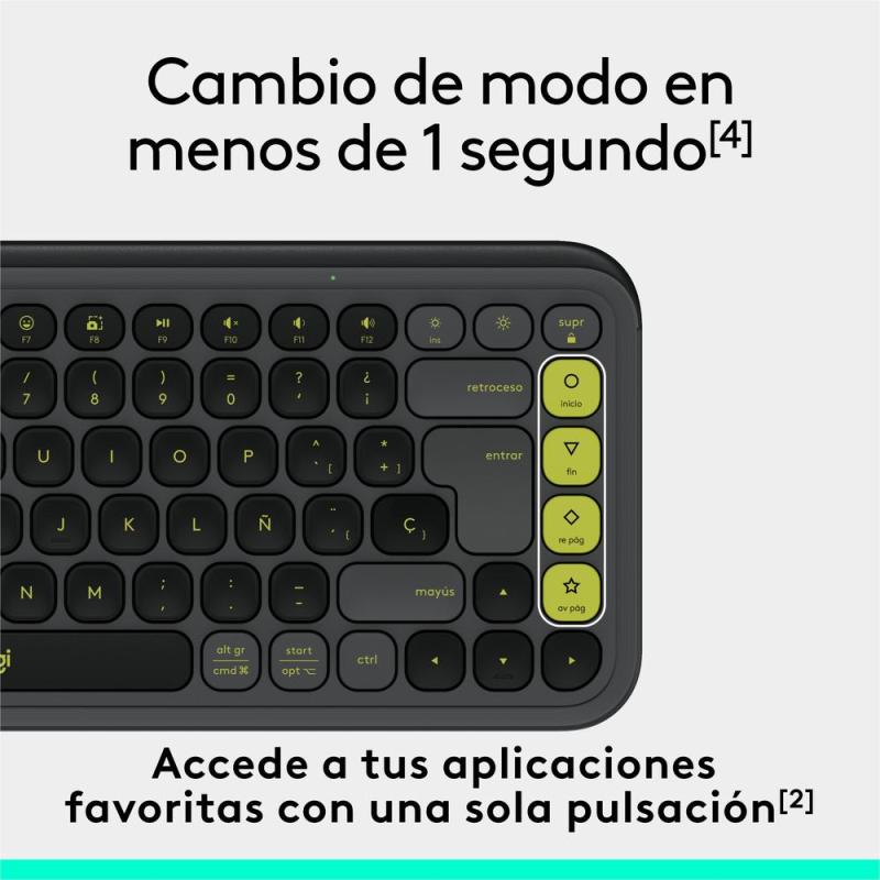 Teclado logitech pop icon keys inalambrico grafito - verde