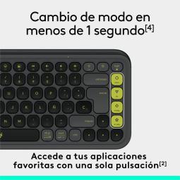 Teclado logitech pop icon keys inalambrico grafito - verde