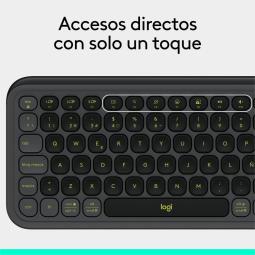 Teclado logitech pop icon keys inalambrico grafito - verde