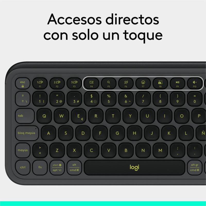 Teclado logitech pop icon keys inalambrico grafito - verde
