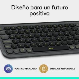 Teclado logitech pop icon keys inalambrico grafito - verde