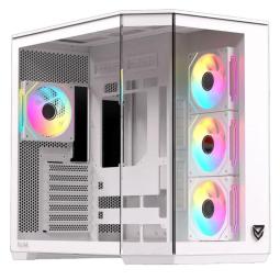 Caja ordenador gaming nfortec pulsar atx argb cristal templado blanco