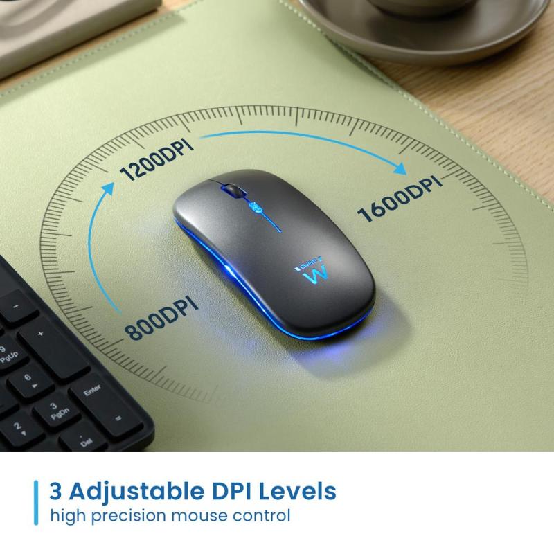 Raton inalambrico gaming ewent ew3242 gris