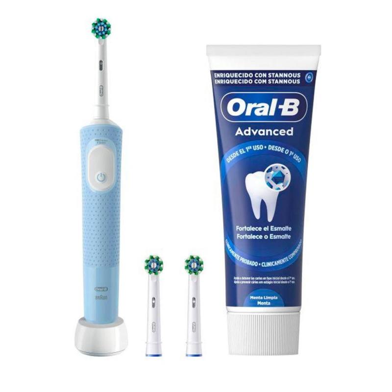 Cepillo dental electrico braun oral - b vitality pro blanco + 2 cabezales y dentifrico