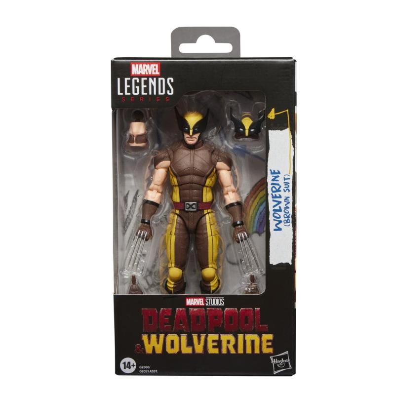 Figura hasbro marvel legends series deadpool & wolverine - wolverine (brown suit)