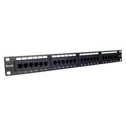 Panel transferencia phasak utp 19 pulgadas rj45 cat. 6 dual 24p 1u negro