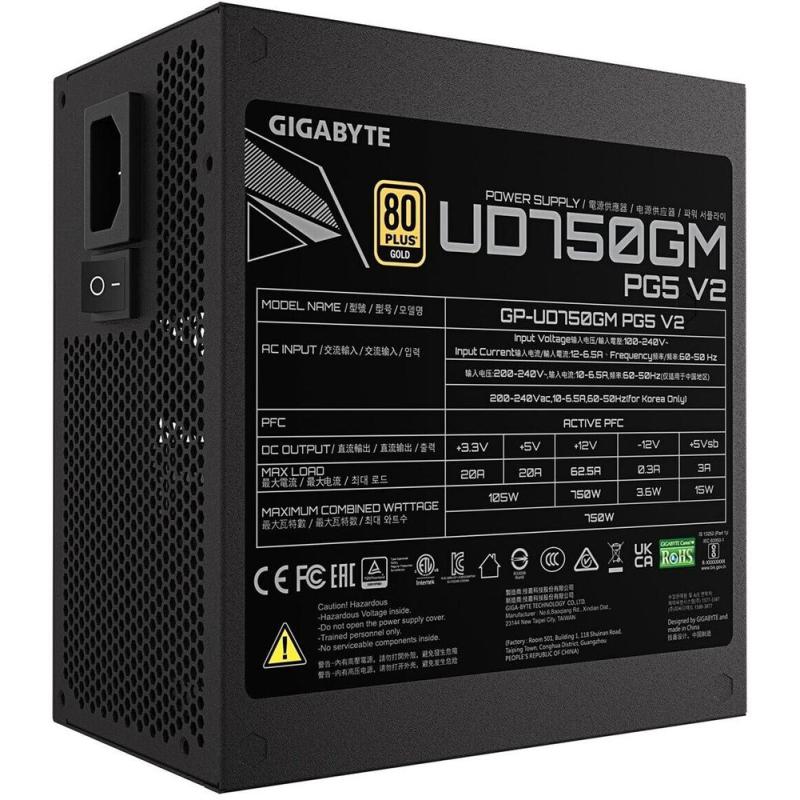 Fuente alimentacion gigabyte gp - ud750gm pg5 v2 gaming atx 750w
