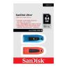 Memoria usb 3.0 sandisk 64gb ultra 2 unidades roja y azul