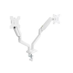 Soporte mesa tooq hasta 34 pulgadas vesa 100 x 100 max 10kg brazo doble blanco
