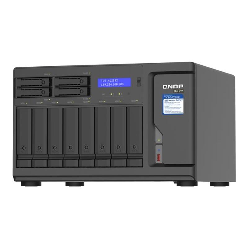 Servidor nas qnap tvs - h1288x - w1250 - 16g 12 bahias 16gb gigabit ethernet