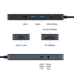 Hub targus usb tipo c 8 en 1