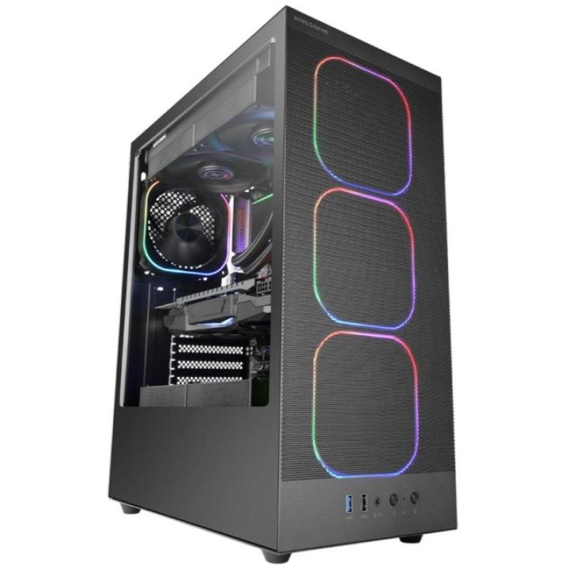 Caja ordenador mars gaming mcnebula atx argb cristal templado negro