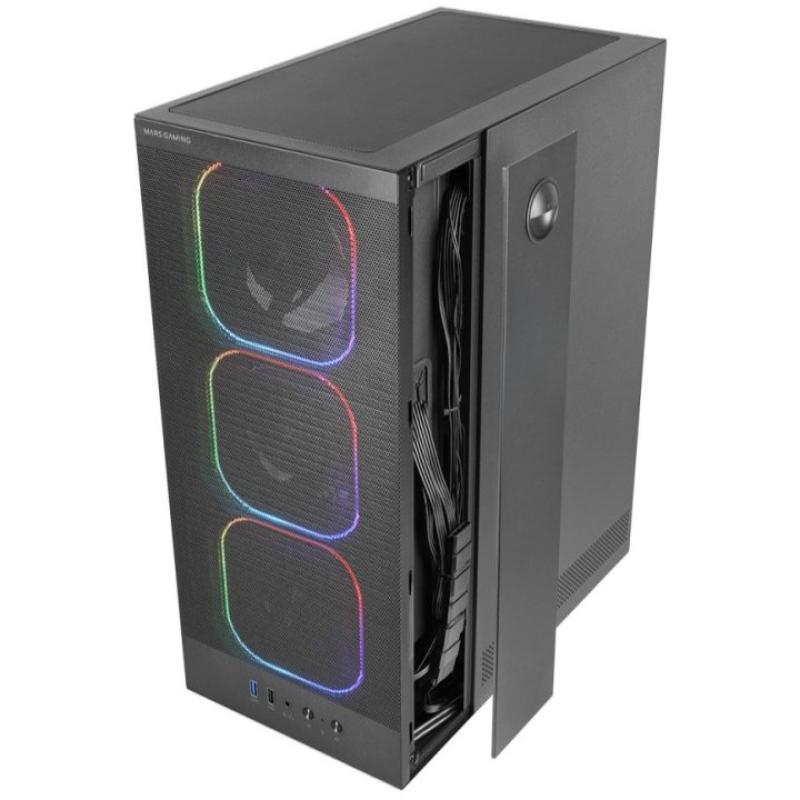 Caja ordenador mars gaming mcnebula atx argb cristal templado negro
