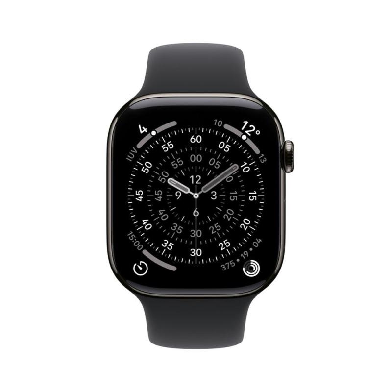 Smartwatch apple watch s11 gps + cellular 46mm natural slate case black sport band s - m