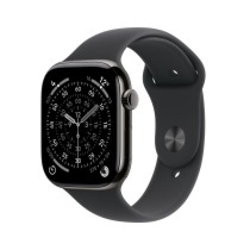 Smartwatch apple watch s11 gps + cellular 46mm natural slate case black sport band s - m