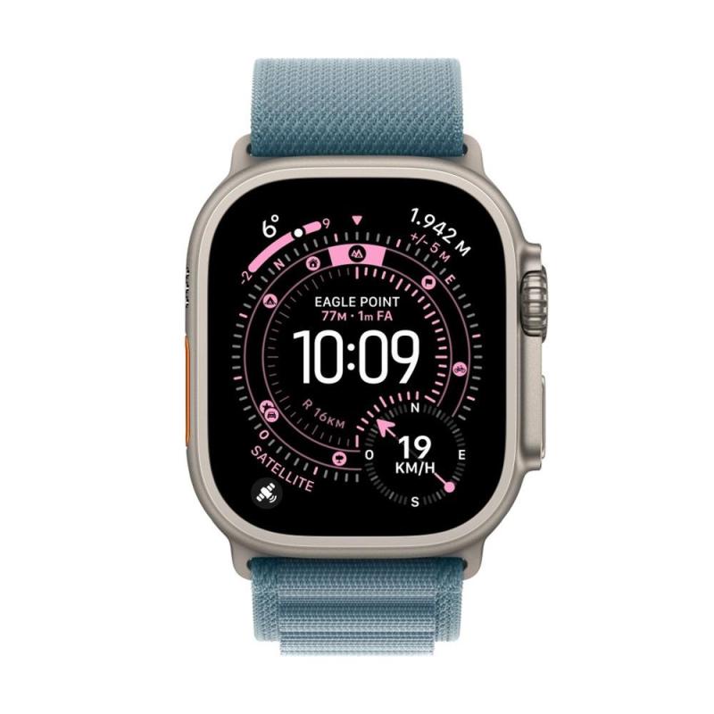 Smartwatch apple watch ultra 3 gps + cellular 49mm natural titanium case blue alpine loop - l