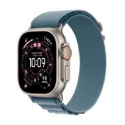 Smartwatch apple watch ultra 3 gps + cellular 49mm natural titanium case blue alpine loop - l