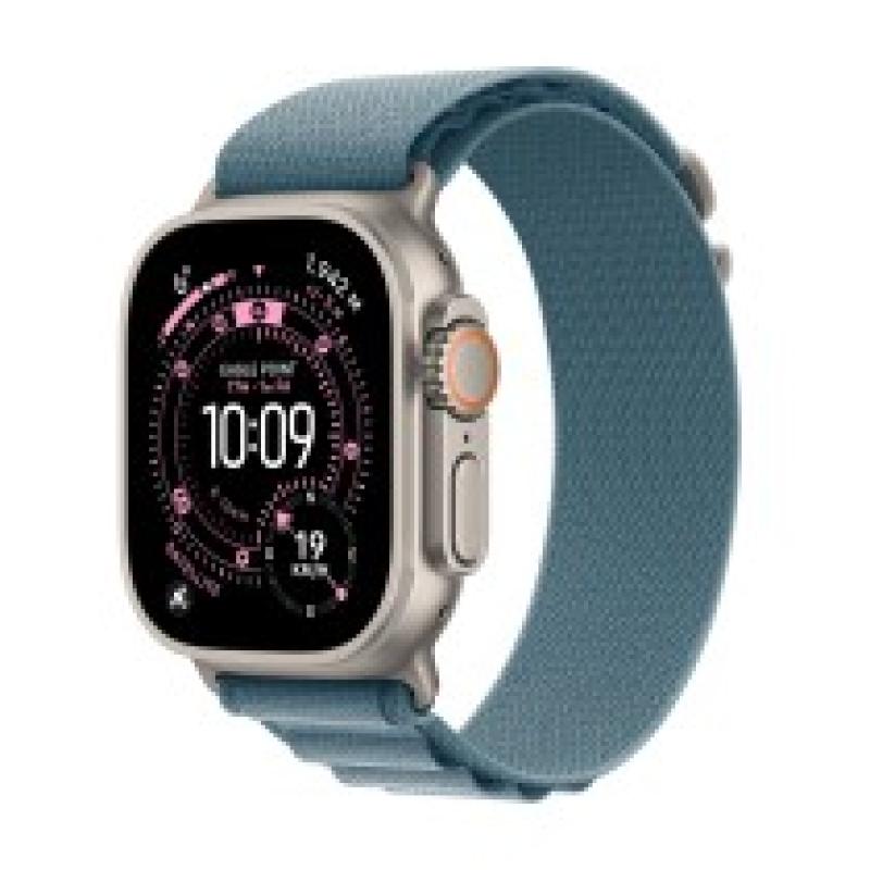 Smartwatch apple watch ultra 3 gps + cellular 49mm natural titanium case blue alpine loop - l