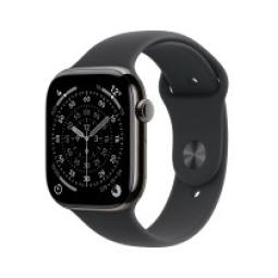 Smartwatch apple watch s11 gps + cellular 42mm slate titanium case black sport band s - m