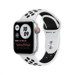 Apple watch nike series 6 gps - cell 40mm silver alumin. case with pure platinum - black nike s. band - Imagen 1