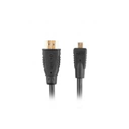 Cable hdmi lanberg m a hdmi micro h v1.4 4k 3d 1m negro - Imagen 1