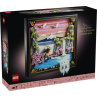 Lego art paisaje japonés con cerezos