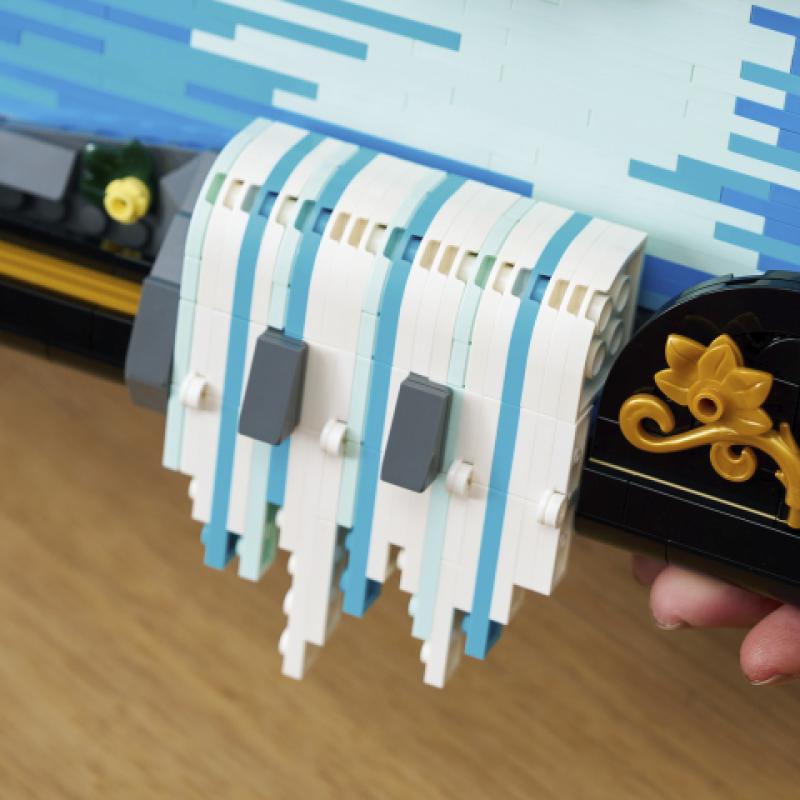 Lego art paisaje japonés con cerezos