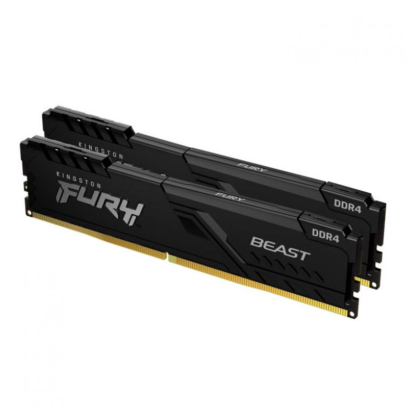 Memoria ddr4 16gb 2x8gb kingston - 3600mhz - pc4 - 28800 - fury beast - negro - 1.2v - Imagen 1