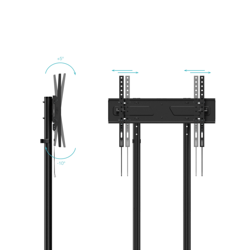 Soporte suelo con ruedas tooq vesa hasta 70 pulgadas 600x400mm max 70kg