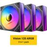 Ventilador caja antec vision 120 argb 3x 120mm negro