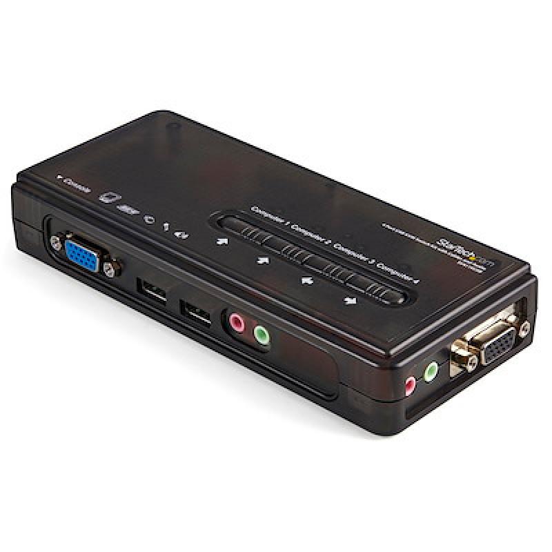 Conmutador kvm startech 4 puertos todo incluido
