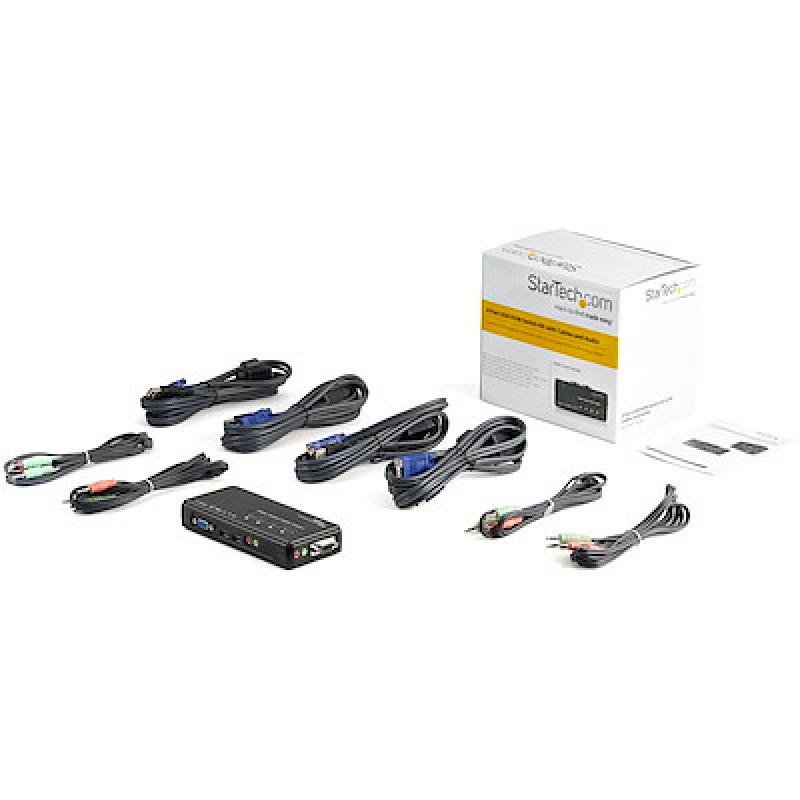 Conmutador kvm startech 4 puertos todo incluido