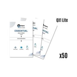 Laminas de proteccion frontales qcharx hidrogel essential hd para qx1 lite 50 unidades