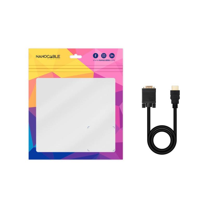 Cable conversor hdmi a vga nanocable 1.8 m - negro