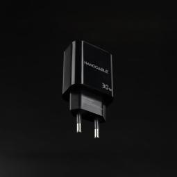 Cargador nanocable usb - c - pd+usb - a - qc 30w negro