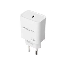Cargador nanocable pared usb - c pd 30w blanco