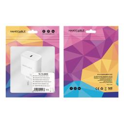 Cargador nanocable pared usb - c pd 30w blanco