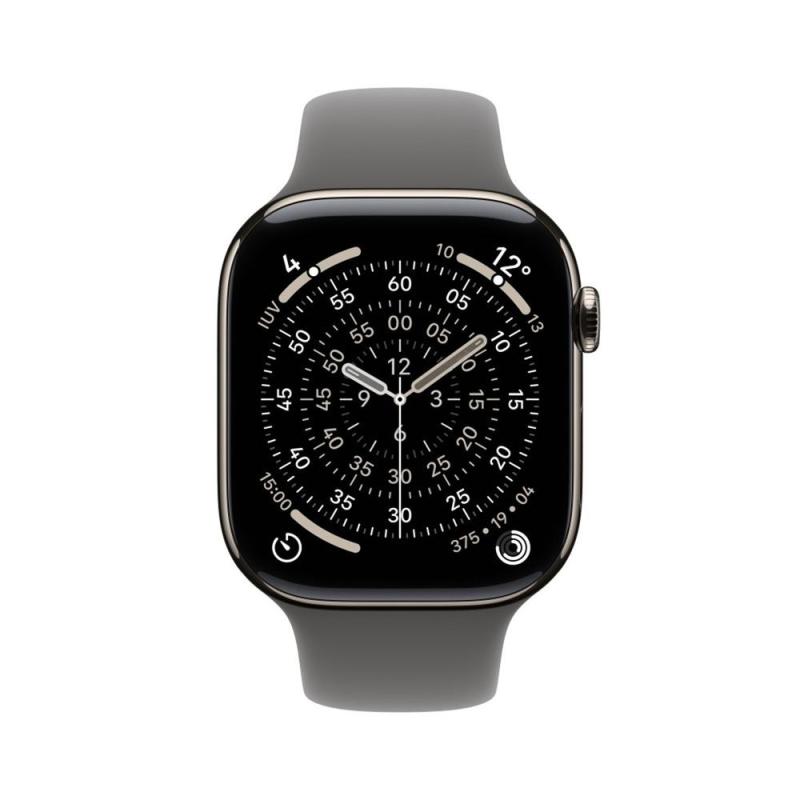 Smartwatch apple watch s11 gps + cellular 46mm natural titanium case stone grey sport band m - l