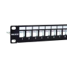 Panel frontal rack 19 pulgadas phasak para 24 conectores 1u con org. de cables ftp negro