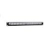 Panel frontal rack 19 pulgadas phasak para 24 conectores 1u con org. de cables ftp negro
