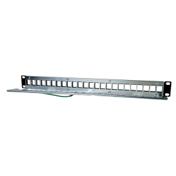 Panel frontal rack 19 pulgadas phasak para 24 conectores 1u con org. de cables ftp negro