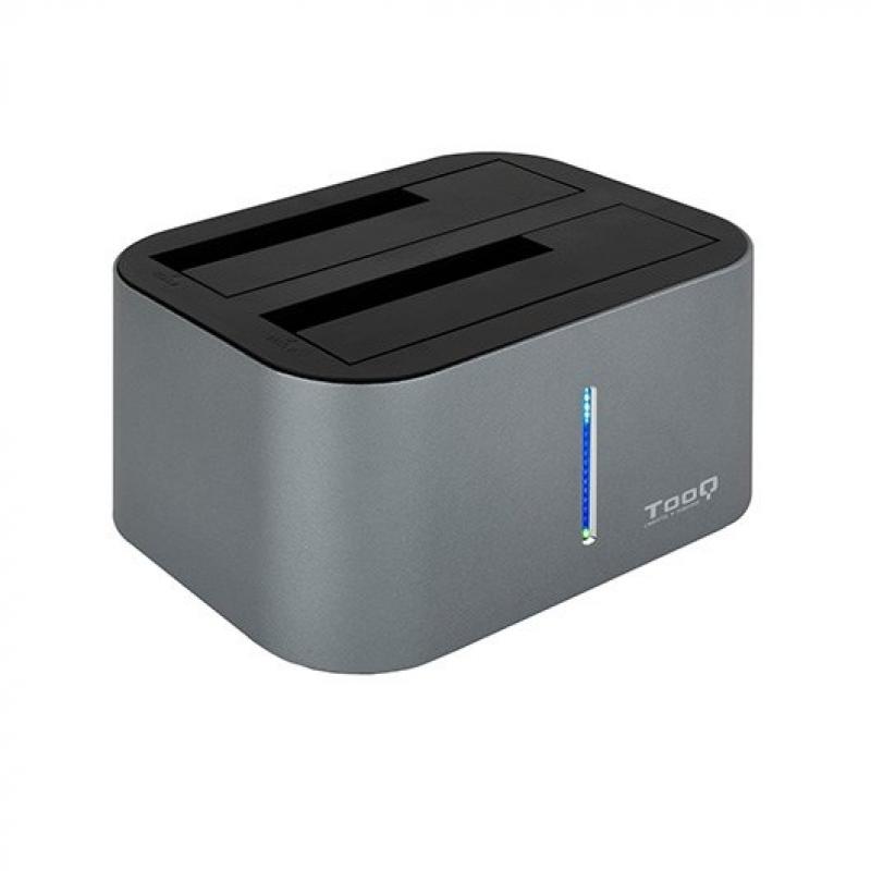 Docking station tooq hdd - sdd 2.5pulgadas - 3.5pulgadas sata clona discos sin pc - doble bahia - usb 3.0 - 3.1 - Imagen 1