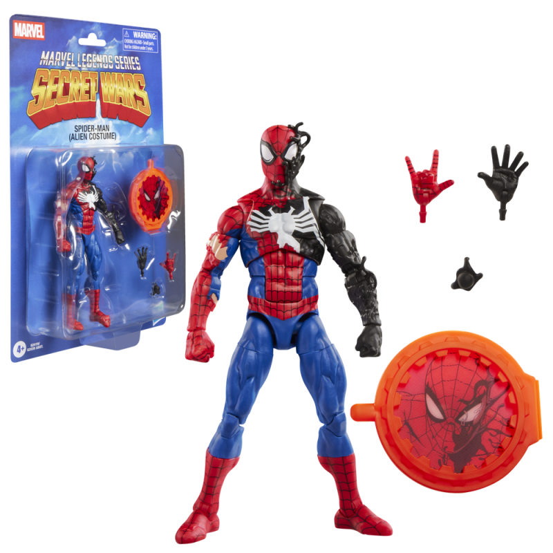 Figura hasbro marvel legends series secret wars spider - man (alien costume)