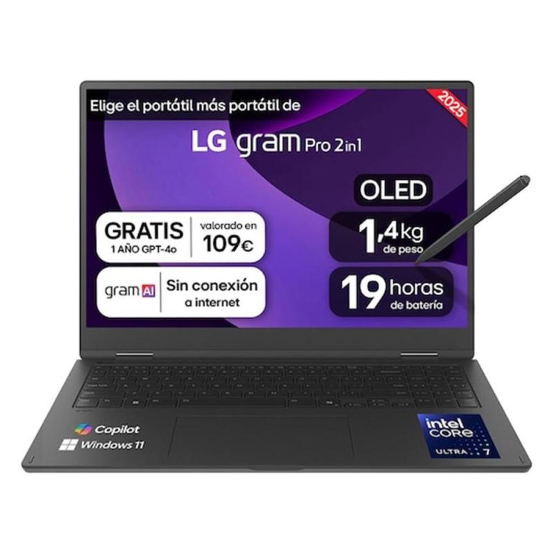 Portatil lg 16t90tp - k u7 - 258v - 32gb - ssd 1tb - 16 pulgadas - w11h